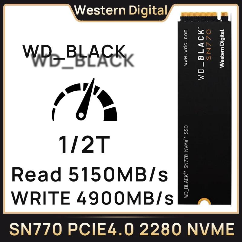   WD  SN770 NVMe M.2 SSD, PCIe 4.0 Gen4 2280, ӿ Ʈ ǻ ̴ PC PS5 ƮϿ, 2TB, 1TB, 500GB